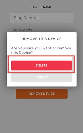 delete ring doorbell app