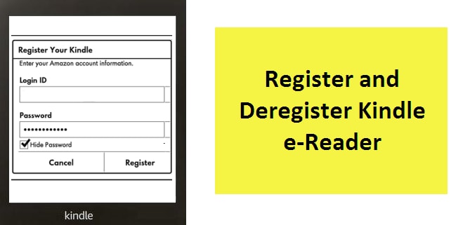 kindle device registration screen