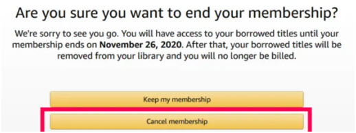 the cancel membership button